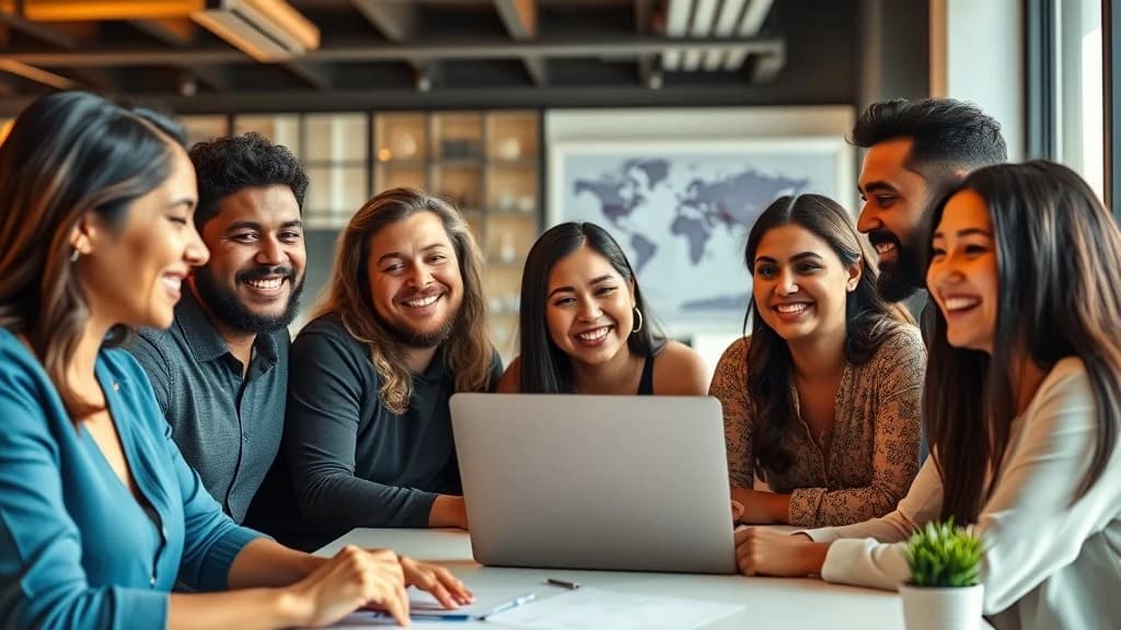 Empresarios latinos exitosos en Miami revisando resultados de crecimiento